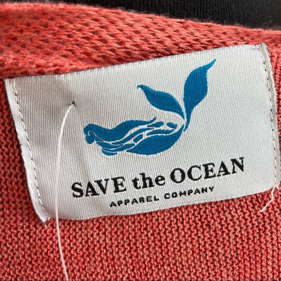 Save the Ocean Apparel Company Recycled Coral knit twist Poncho One Size - Picture 9 of 11